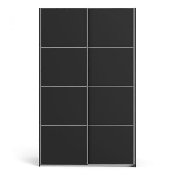 ADA - 120cm Sliding Door Wardrobe Black on black