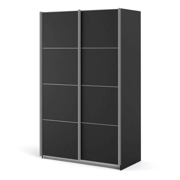 ADA - 120cm Sliding Door Wardrobe Black on black