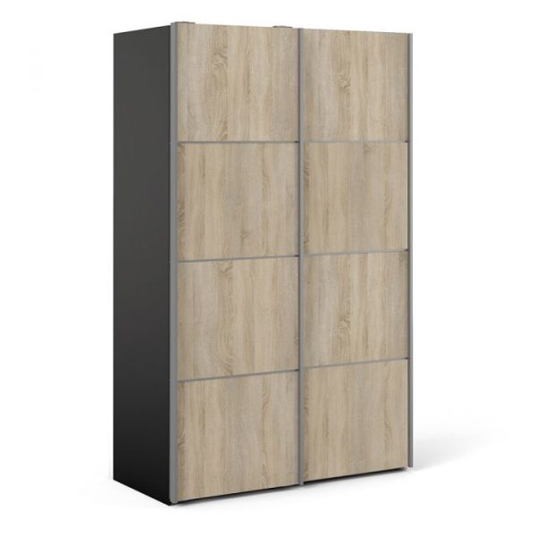 ADA - 120cm Sliding Door Wardrobe oak and black