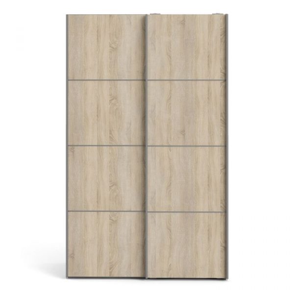 ADA - 120cm Sliding Door Wardrobe oak and black