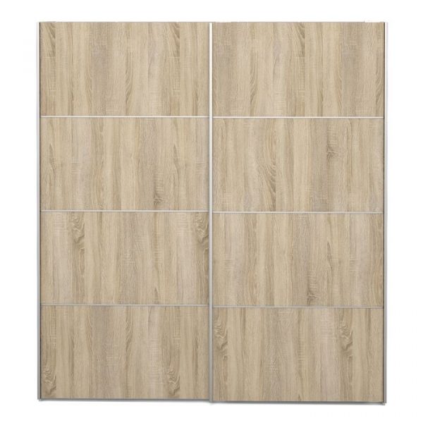 ADA - 180cm Sliding Door Wardrobe White on oak