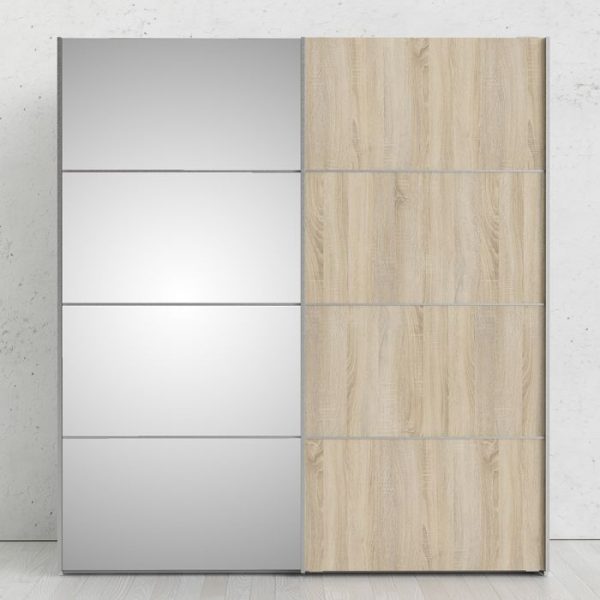 ADA - 180cm Sliding Door Wardrobe oak with mirror
