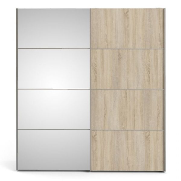ADA - 180cm Sliding Door Wardrobe oak with mirror