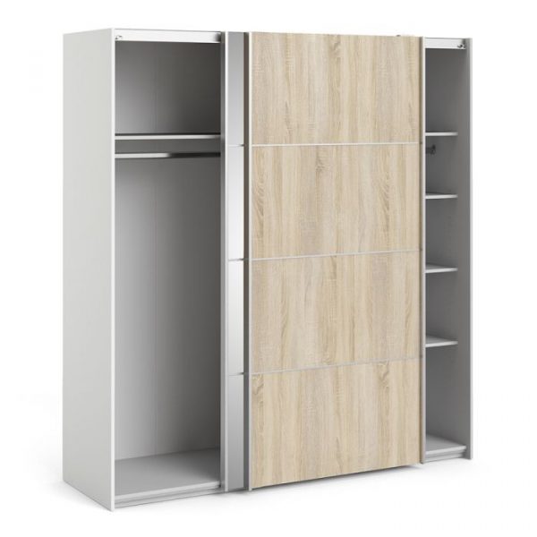 ADA - 180cm Sliding Door Wardrobe oak with mirror