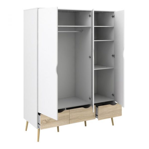 Osolo - Complete Bedroom set (3dr) in White/Oak