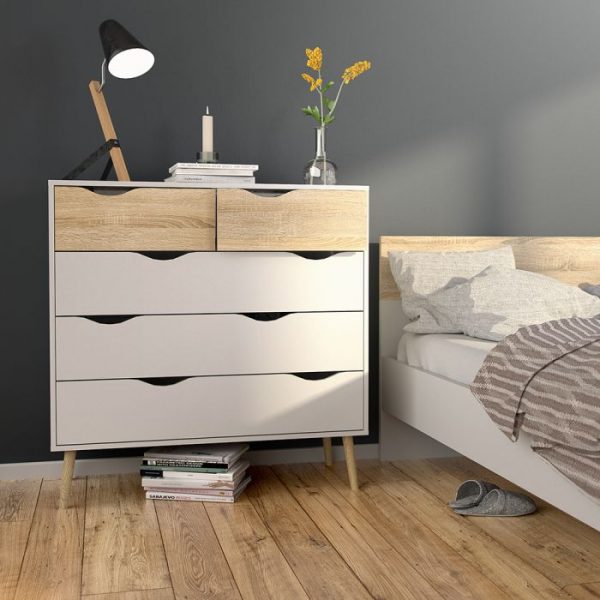 Osolo - Complete Bedroom set in White/Oak